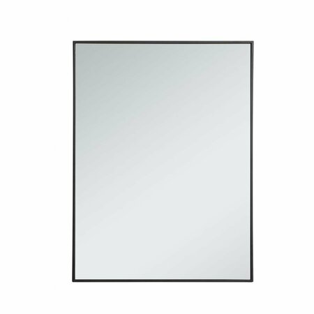 BLUEPRINTS 30 in. Metal Frame Rectangle Mirror in Black - 29.25 x 59.25 x 0.16 in. BL3476494